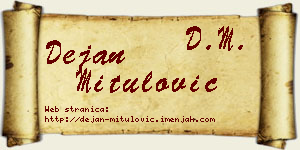 Dejan Mitulović vizit kartica